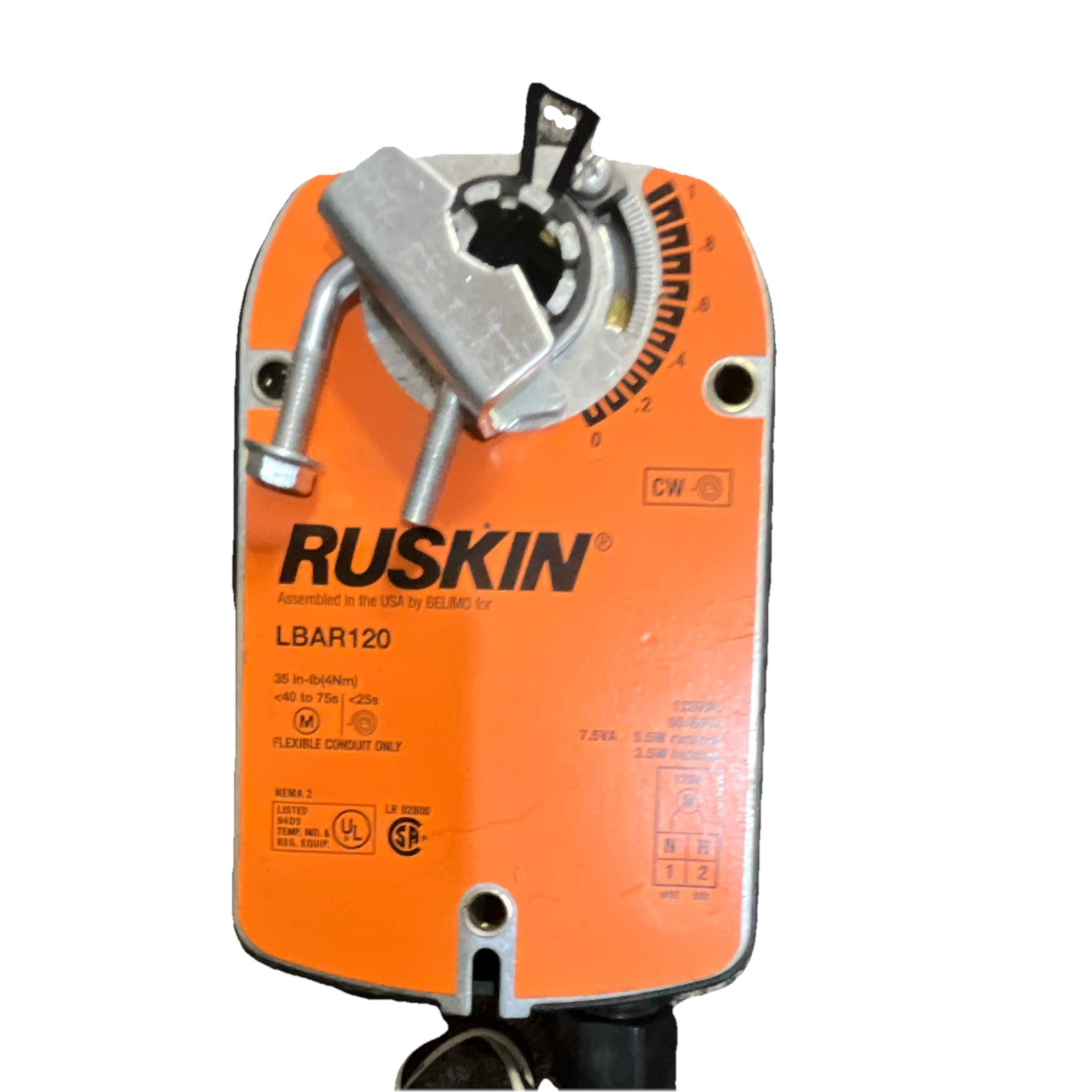 Ruskin LBAR120 HVAC Damper Actuator Compatible with Belimo MPN LBAR120