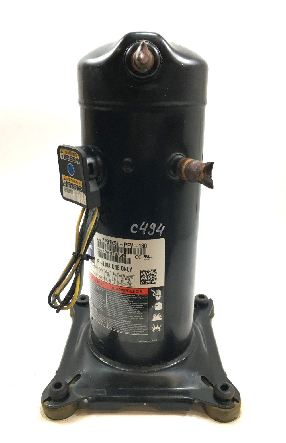 Copeland 2.5 Ton Scroll Compressor ZP31K5E-PFV-130 R410A 208/230V 1 PH used C494