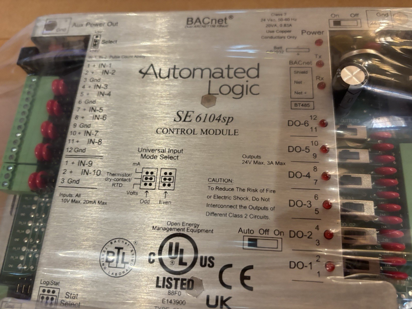 Automated Logic SE6104SP BACnet Control Module SE6104SP HVAC Controller
