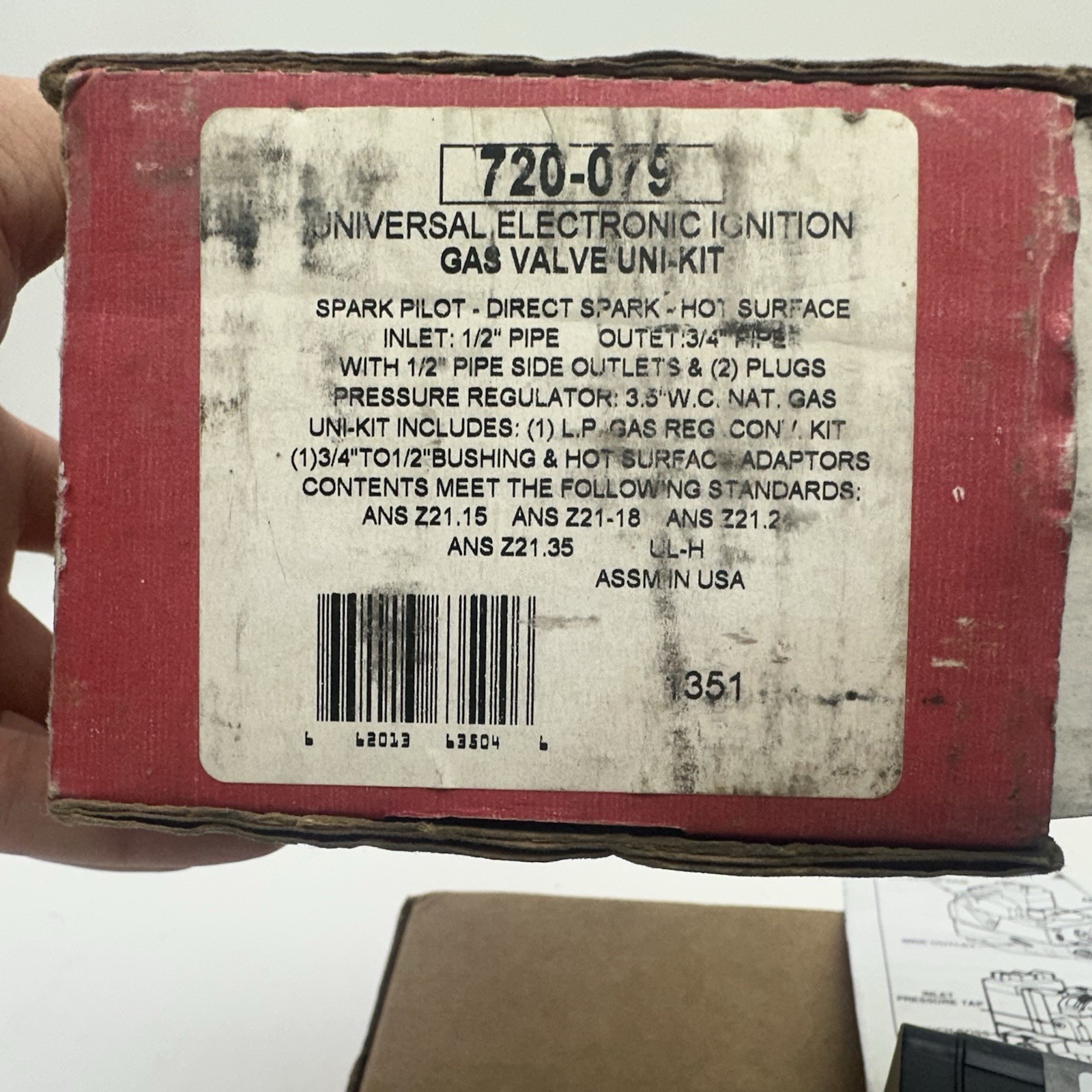 Robertshaw 720-079 Universal Electronic Ignition Gas Valve Uni-Kit Metal