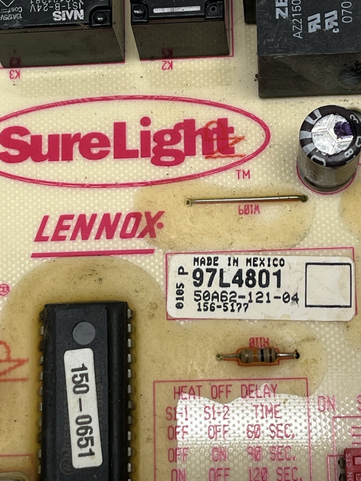 Lennox 97L4801 Furnace Control Board 50A62-121-04 30 Day Warranty