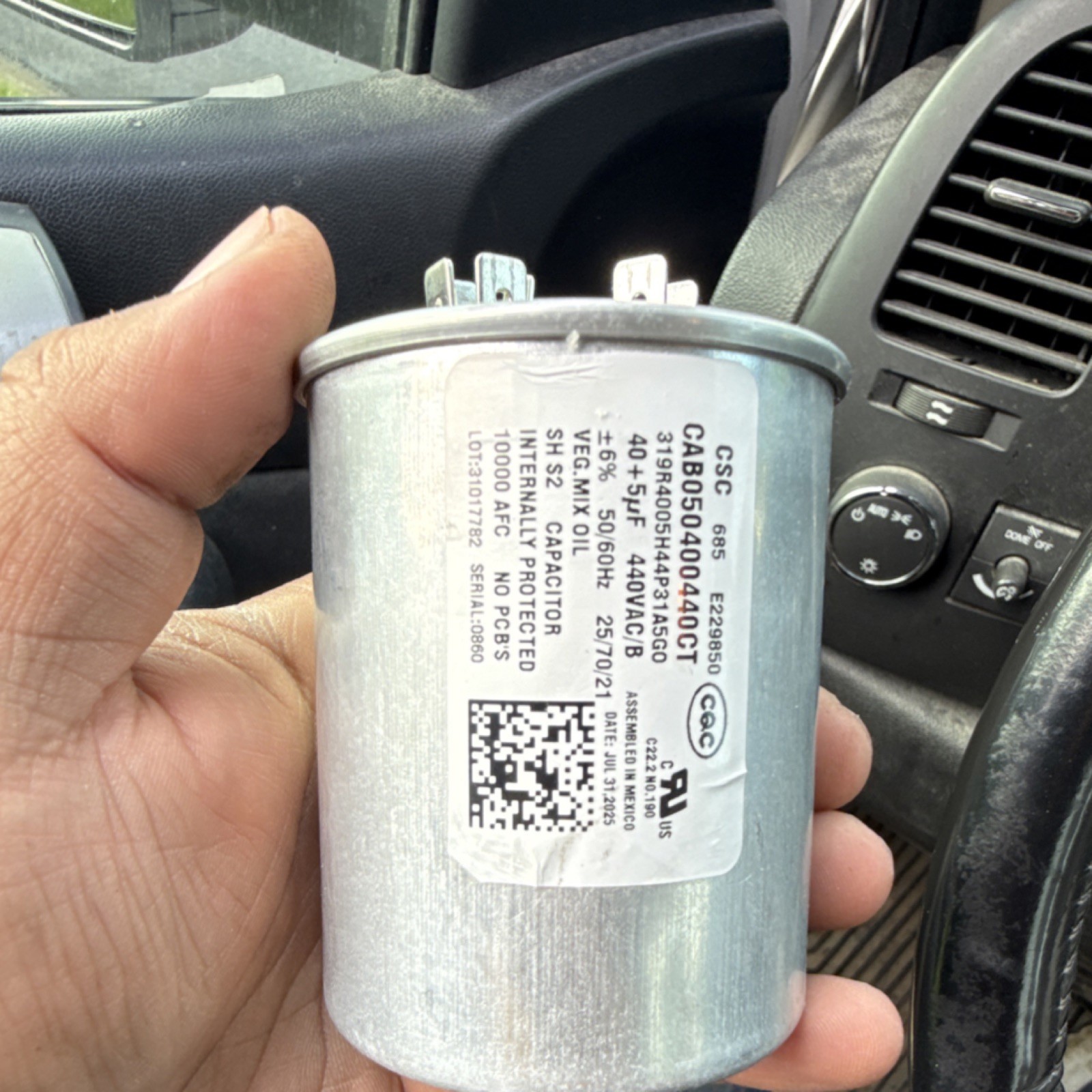 CSC Dual Run Capacitor 40+5uF 440VAC CAB050400440CT 2020