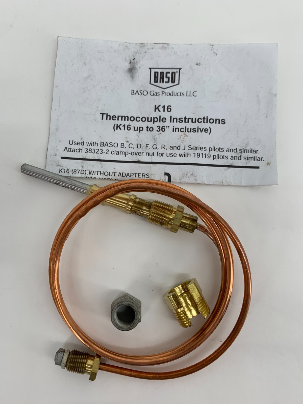 BASO Gas Products K16BT-36H 36″ Thermocouple