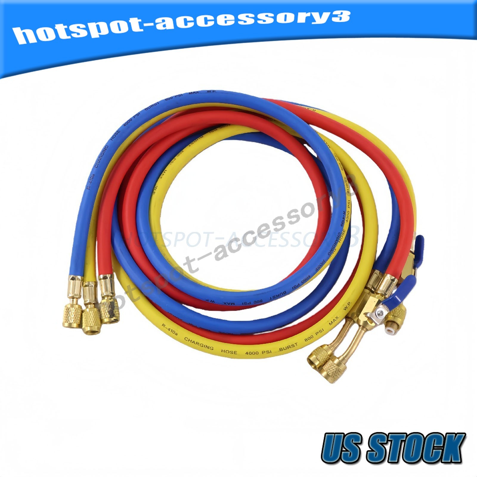 For 29986 Plus II 72″ HVAC Charging Hose Set 1/4″ (3-Pack) USA
