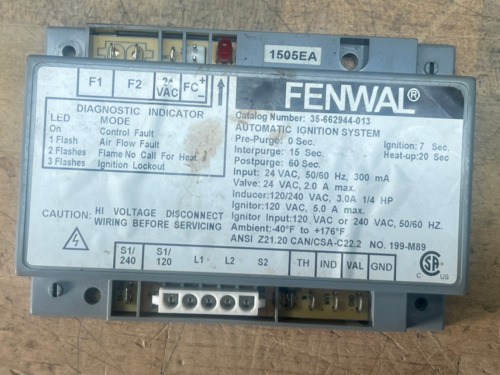 Fenwal 35-662944-013 Automatic Ignition Control System used