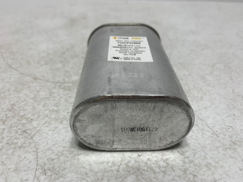 Titan Pro TOCFD355 Motor Run Capacitor 35+5 MFD 440/370VAC Round