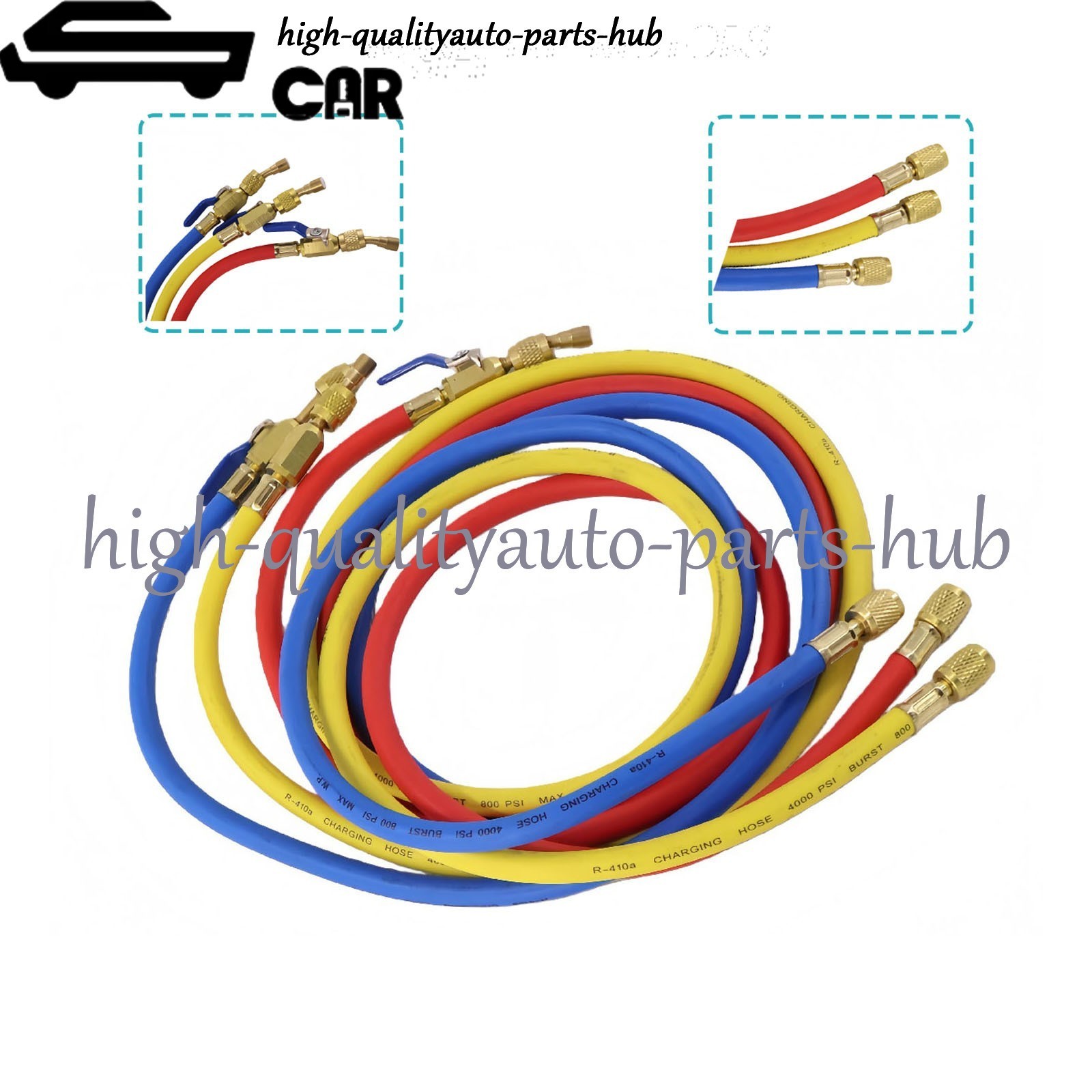 3Pack 29986 Plus II 1/4″ Hose with Compact Ball Valve 72″ for R-410A Refrige US