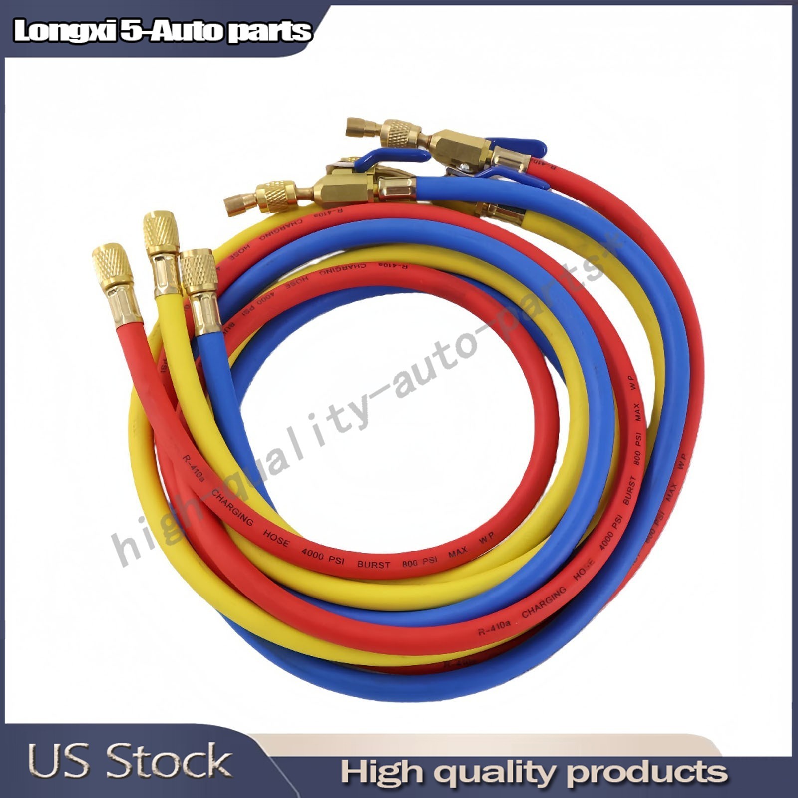 3Pack 29986 Plus II 1/4″ Hose with Compact Ball Valve 72″ Fits R-410A Refrige