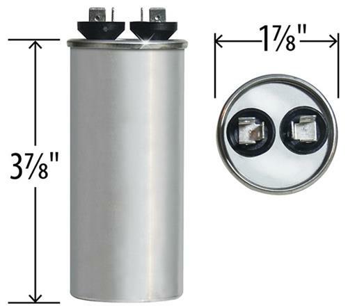 GE / Genteq 40 uf 370 VAC Round Run Capcom Capacitor C340R 97F9614